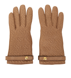 Burberry TB Gloves, Leather, Tan, 2*